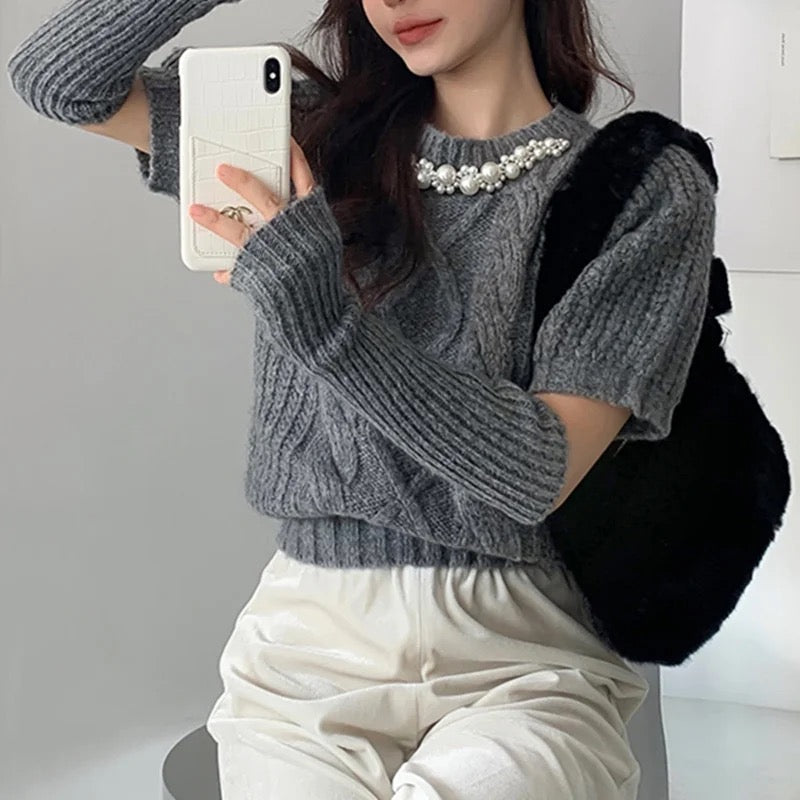 Pearl knit sweater