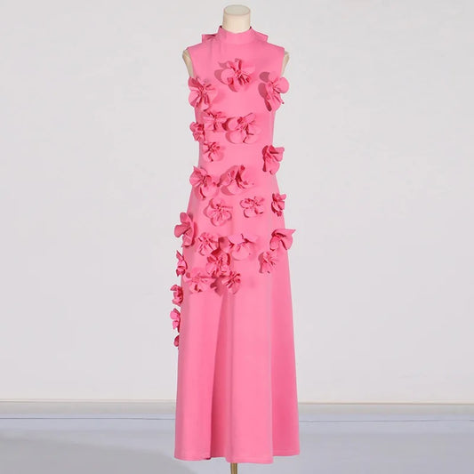 3D flower applique dress