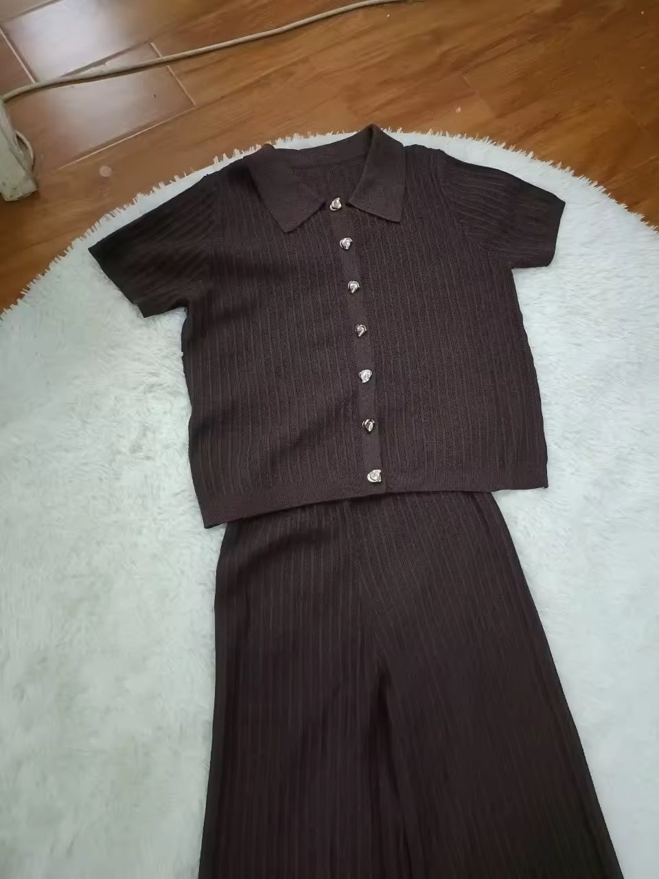 Collared knit set