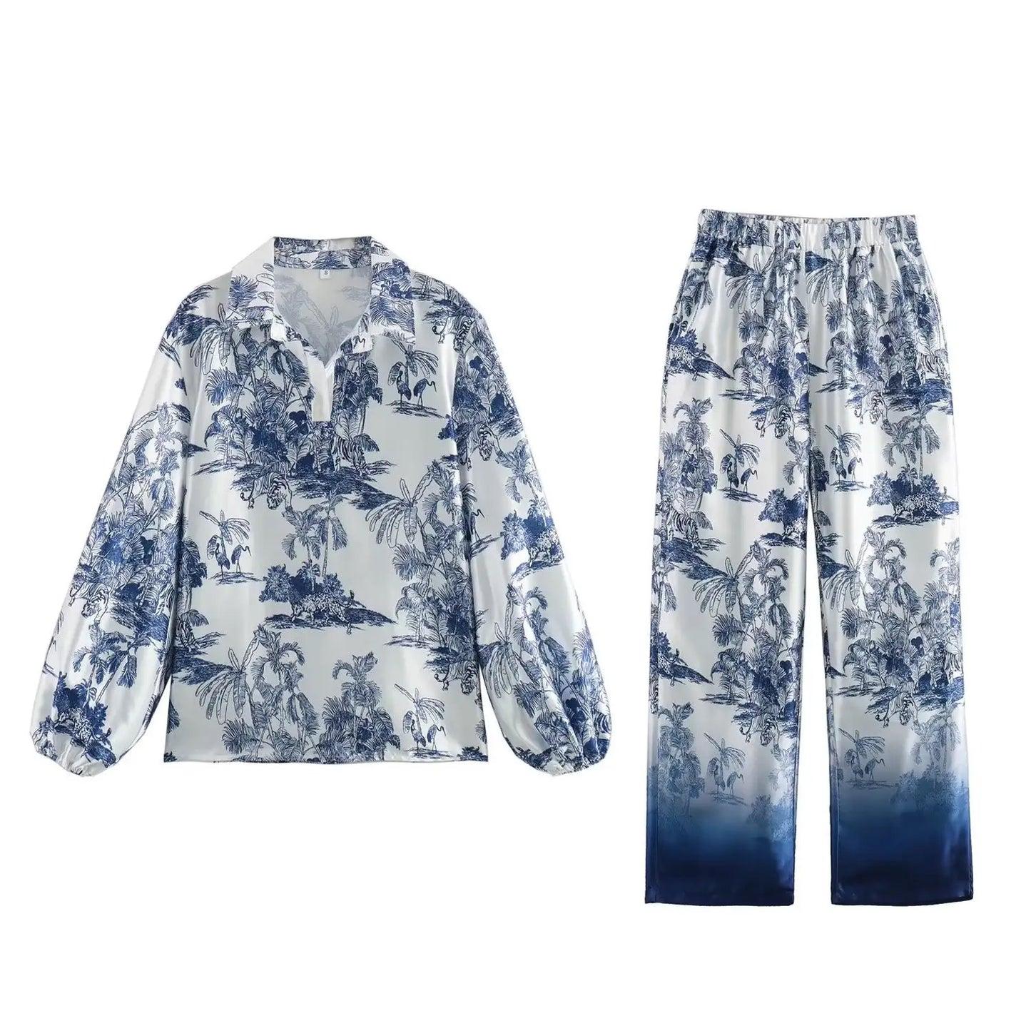 Printed shirt and pants set