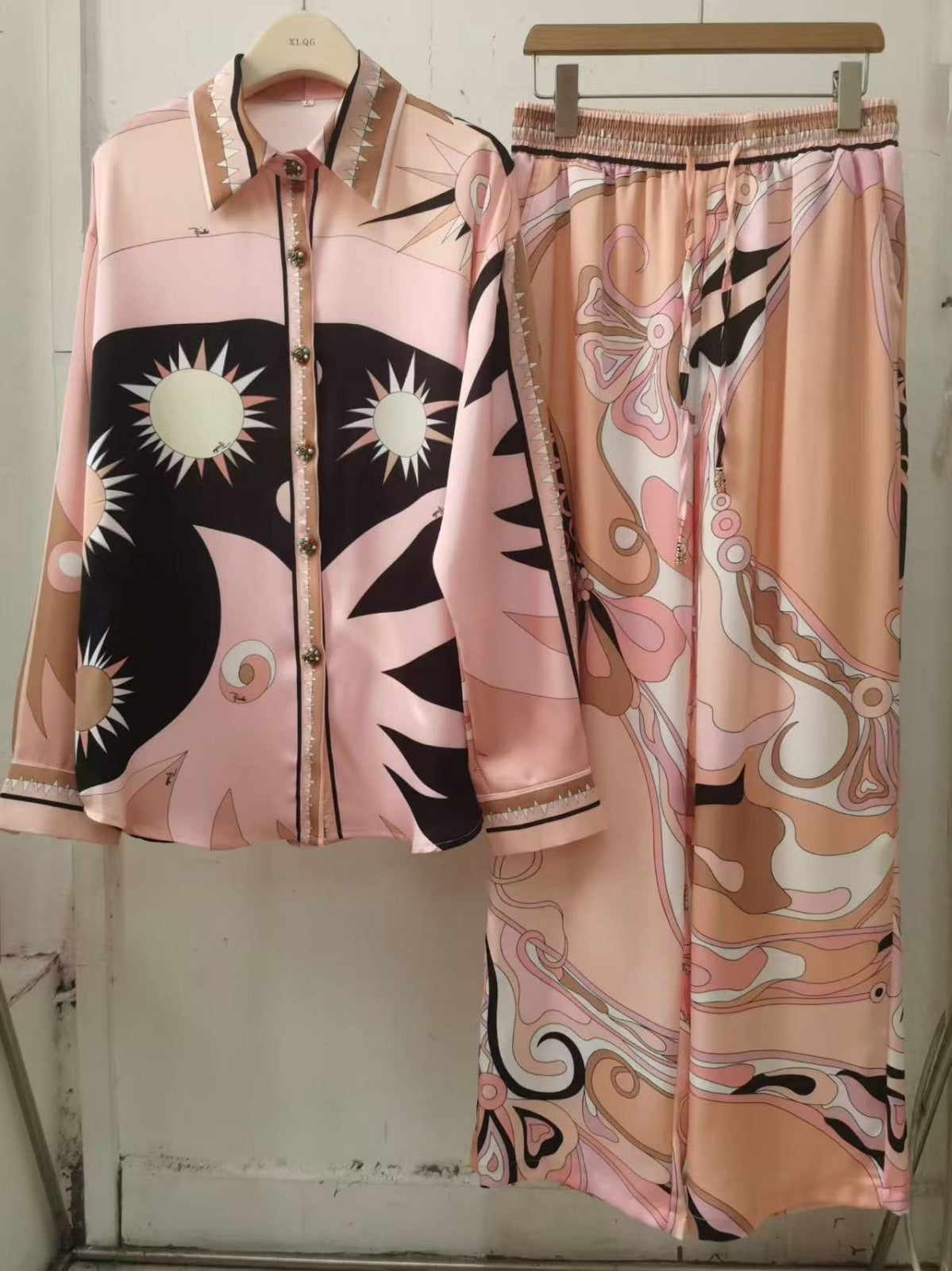 Satin printed co ord set