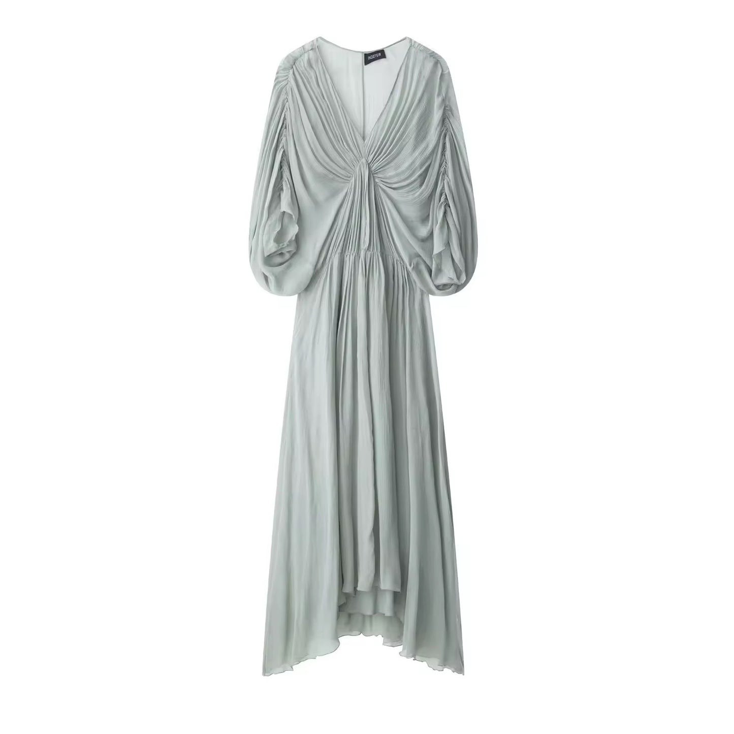 Batwing sleeve draped dress