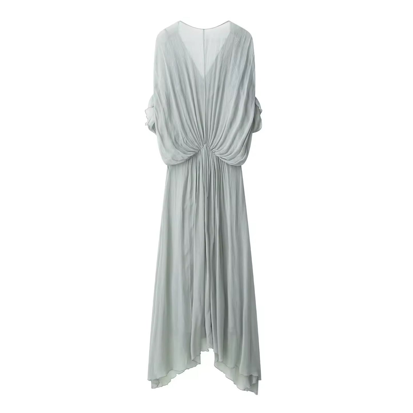 Batwing sleeve draped dress