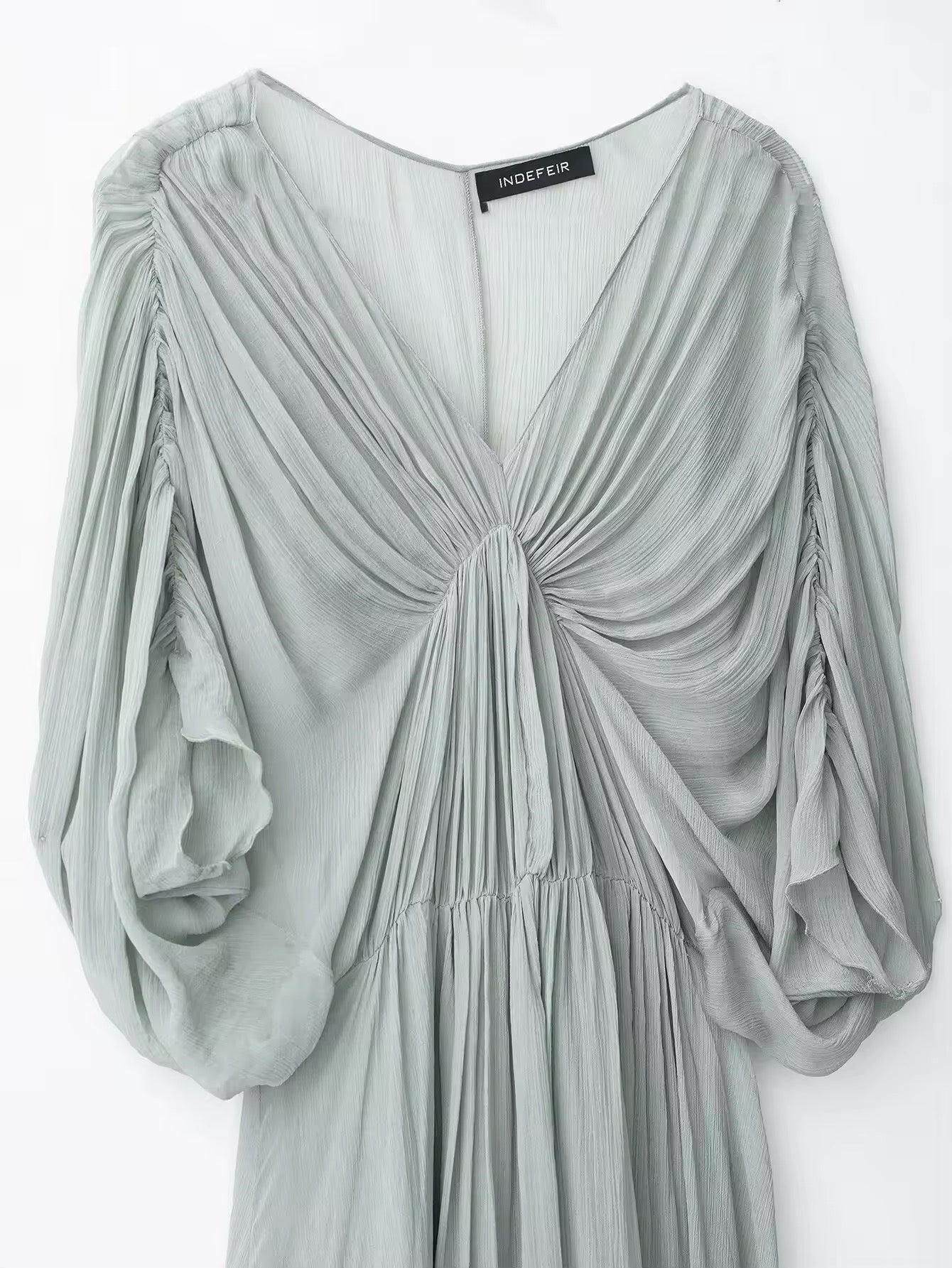 Batwing sleeve draped dress