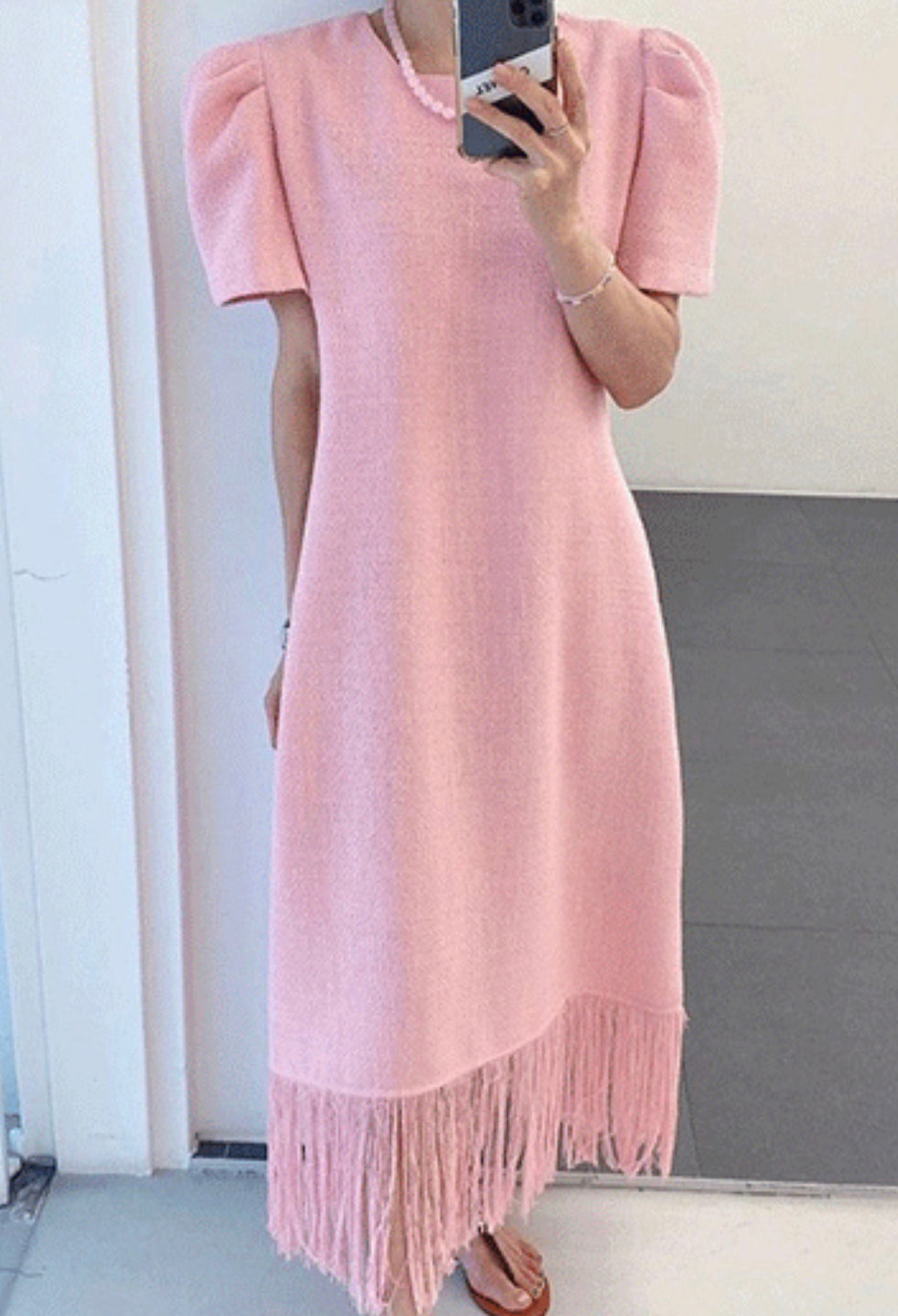 Tweed tassel dress