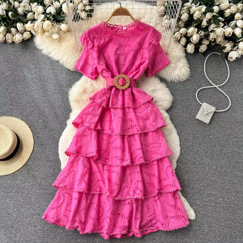 Hollow tiered dress