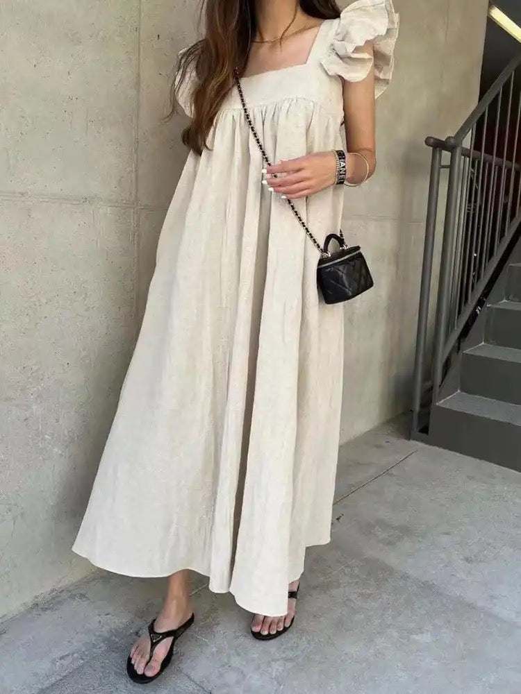 Ruffle sleeve dress