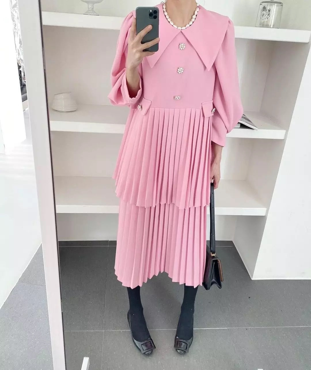 Pleated layer dress