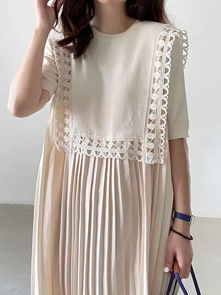 Pleated lace dress