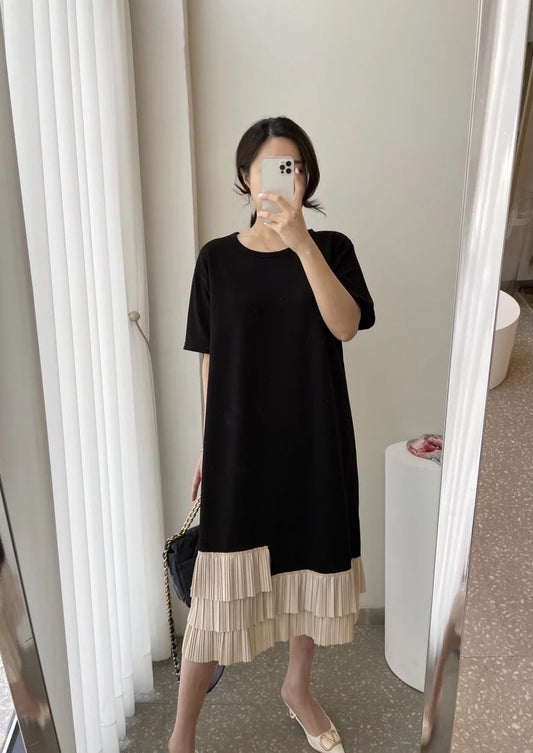 Pleated hem dress