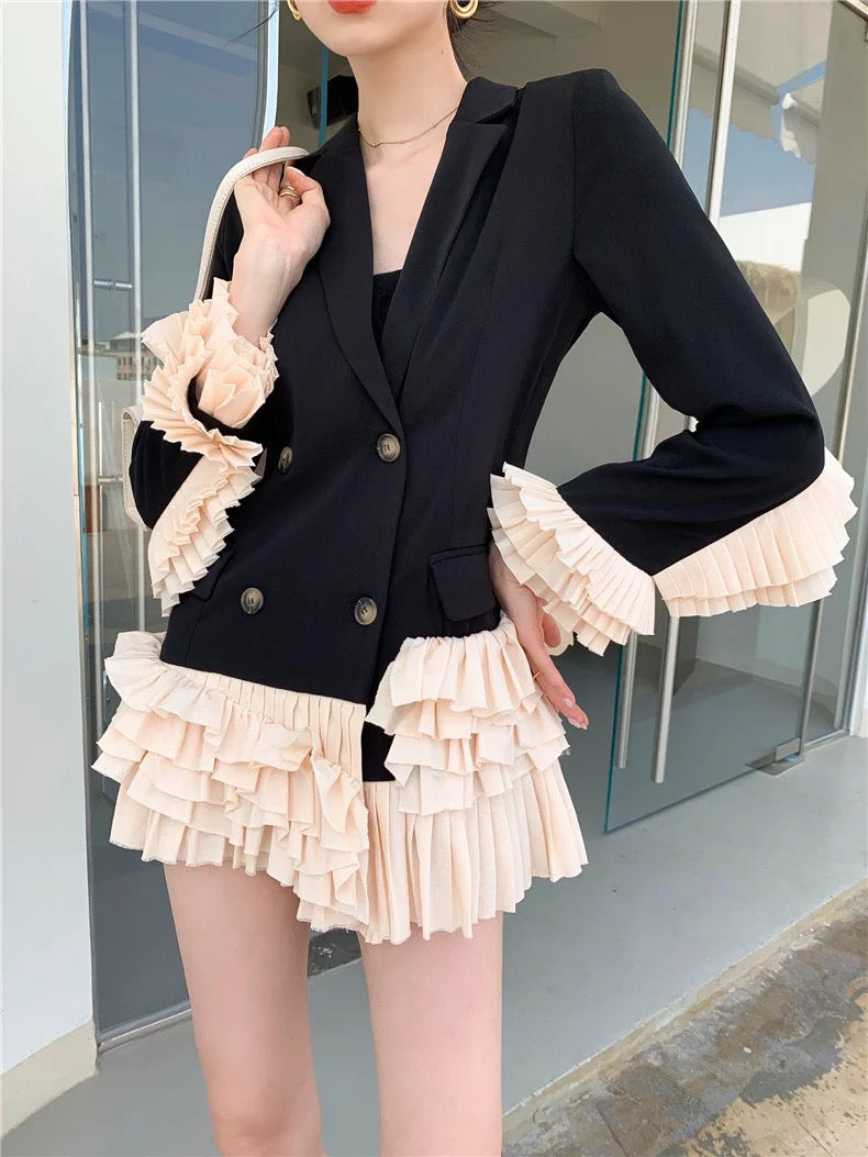 Ruffle blazer