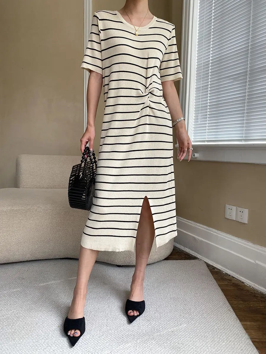 Striped knit dress