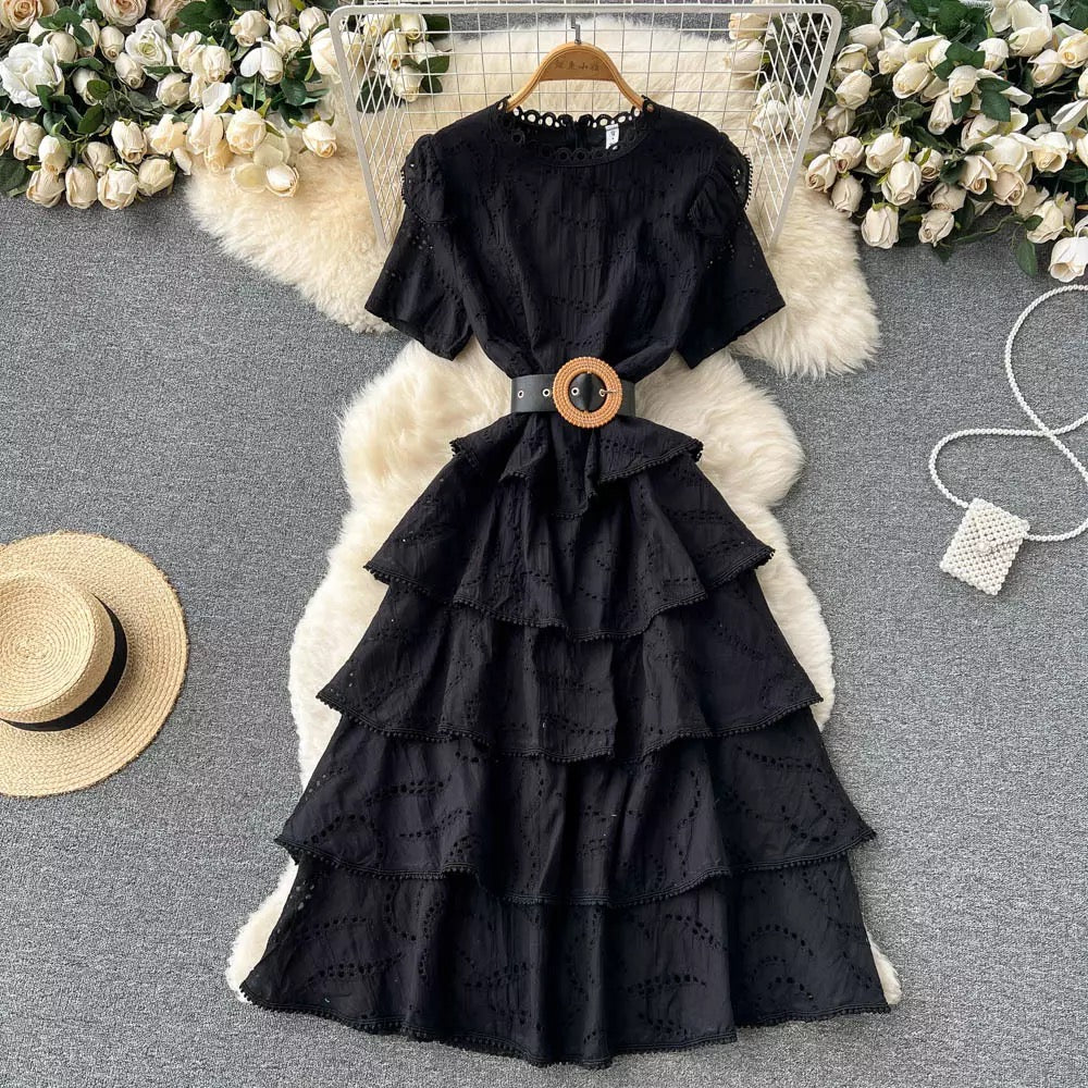 Hollow tiered dress