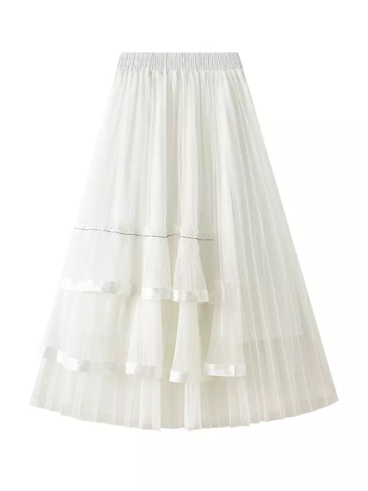 Ruffle mesh skirt