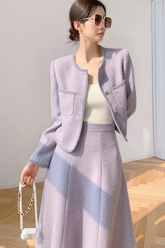 Tweed jacket and skirt set