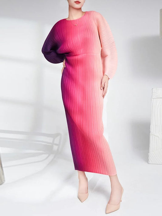 Ombré pleated dress