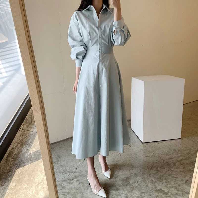 Lantern sleeve dress