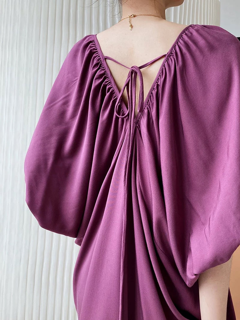 V neck batwing sleeve dress