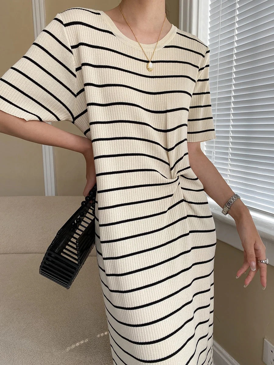 Striped knit dress