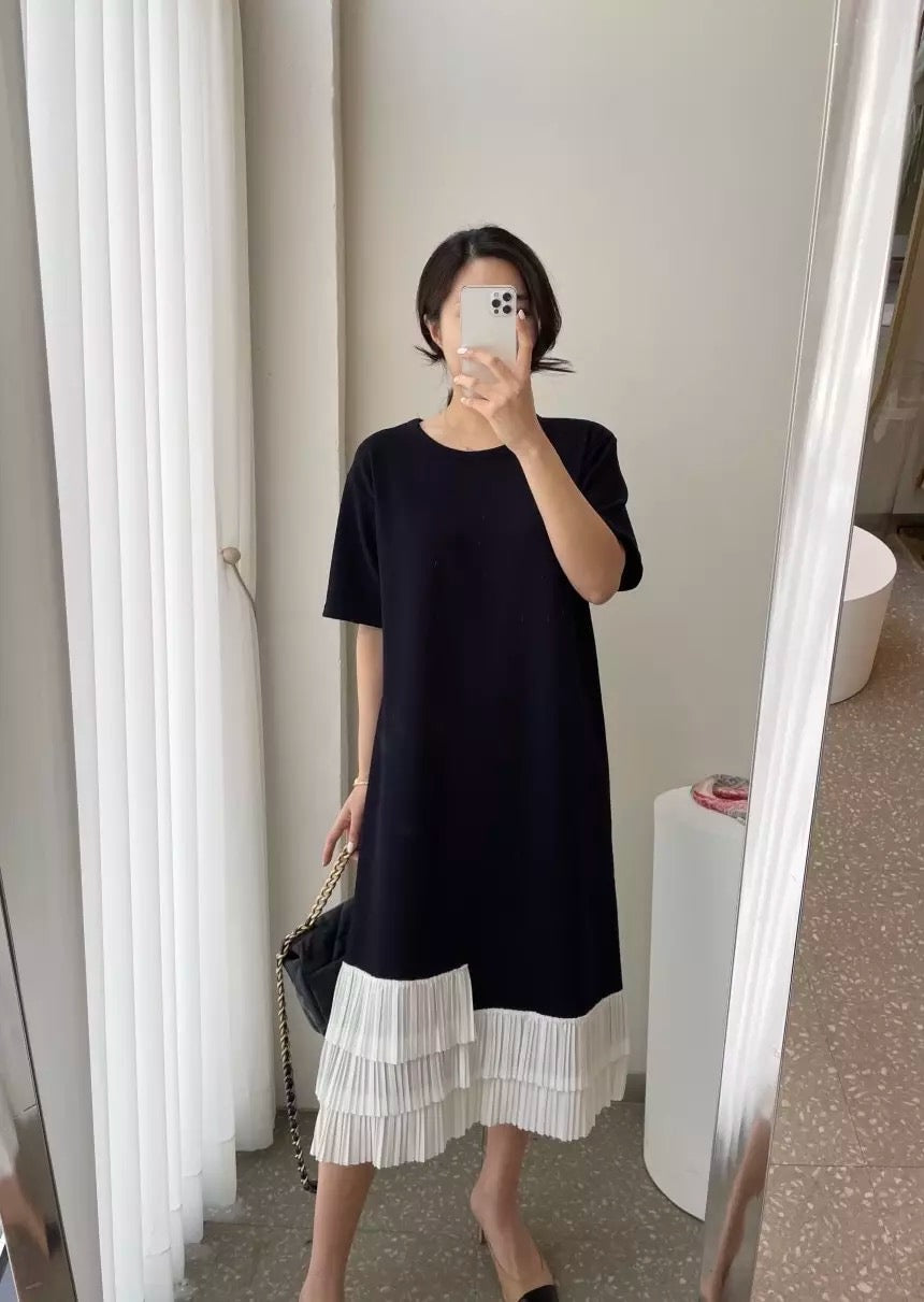 Pleated hem dress