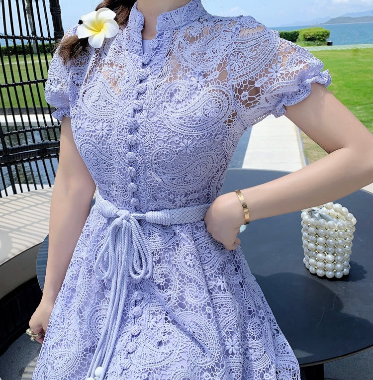 Lace button dress