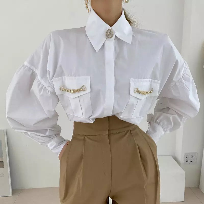 Chain pocket blouse