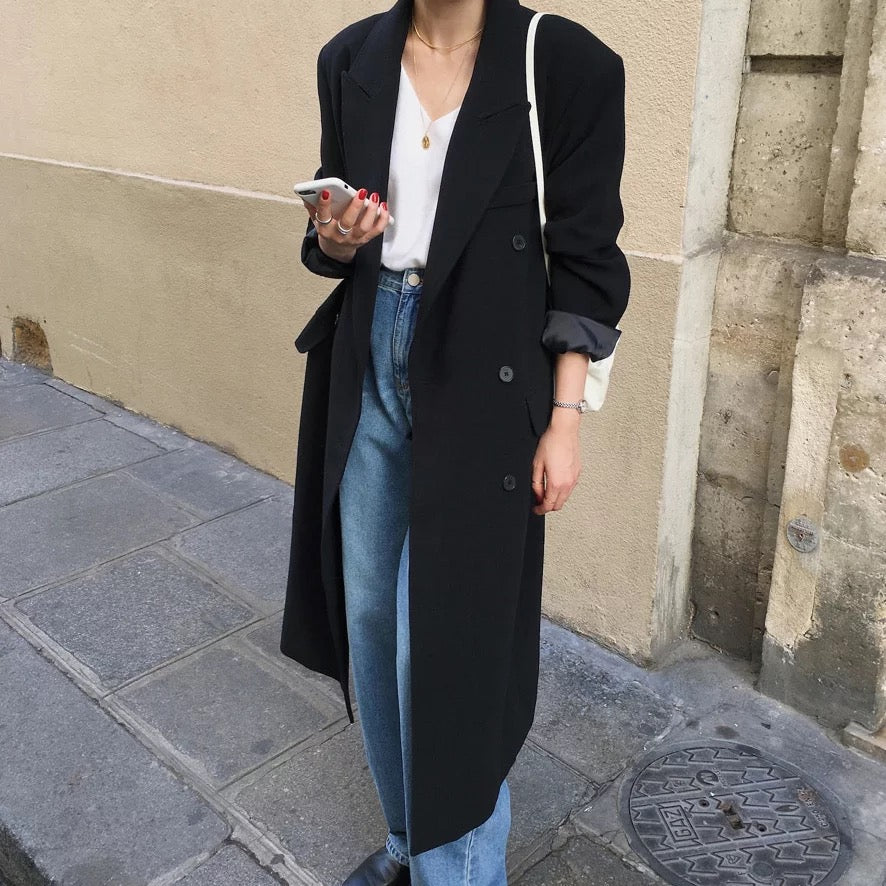 Double breasted blazer coat