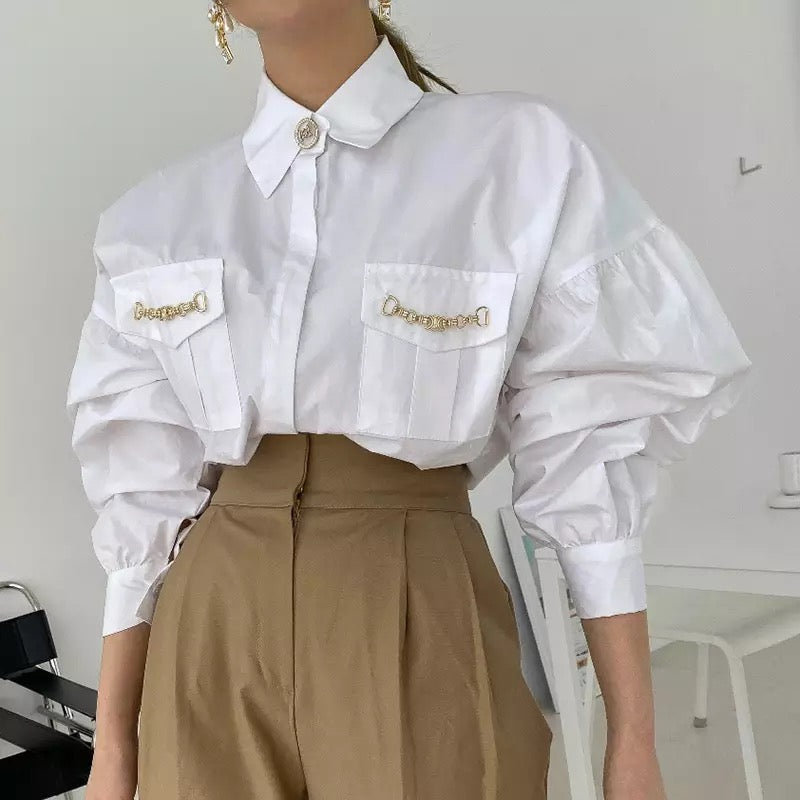 Chain pocket blouse