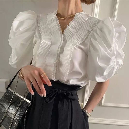 Ruffle pleated top