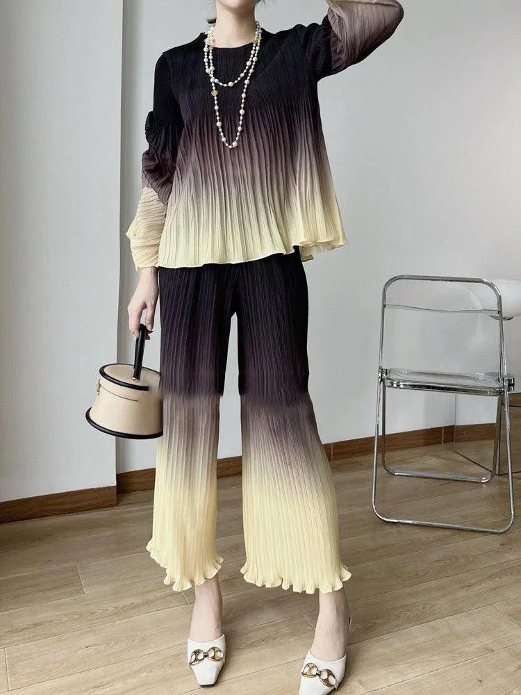 Ombré pleated set