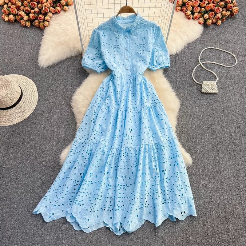 Embroidery lace dress