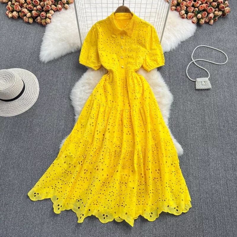 Embroidery lace dress