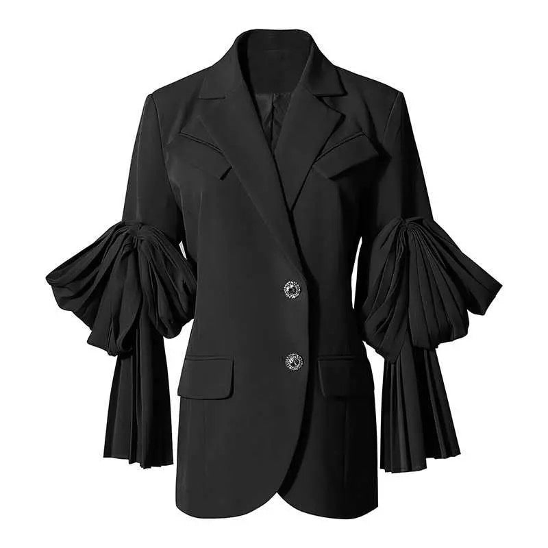 Pleated bow blazer