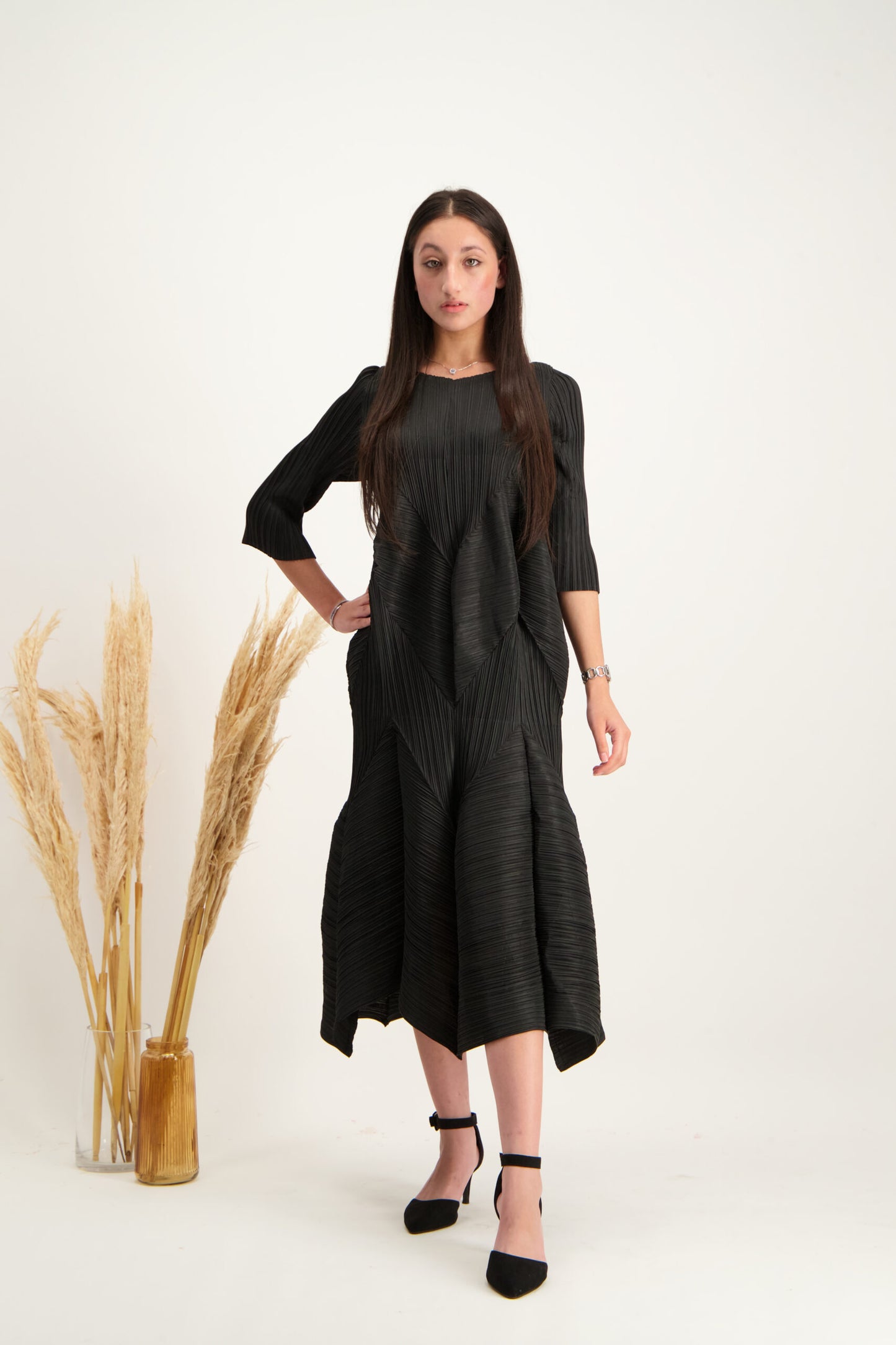 Pleated design dress