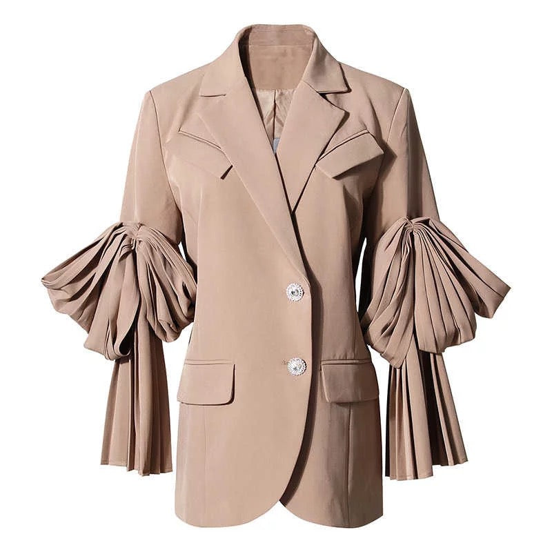 Pleated bow blazer