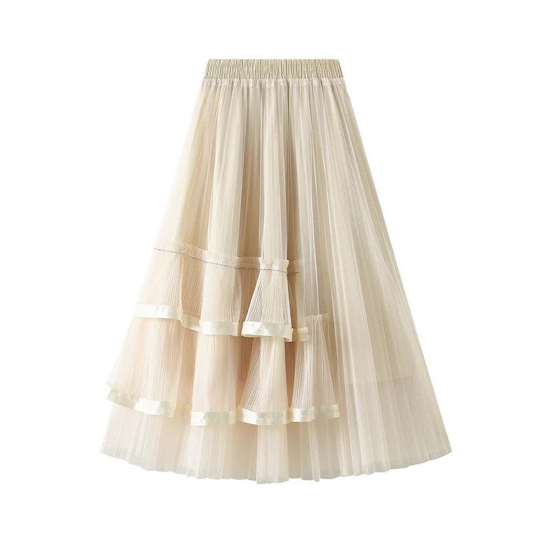 Ruffle mesh skirt