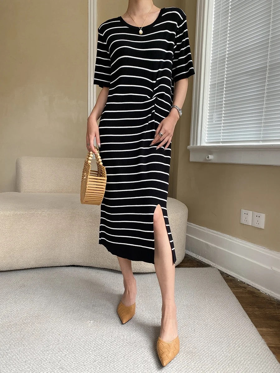 Striped knit dress