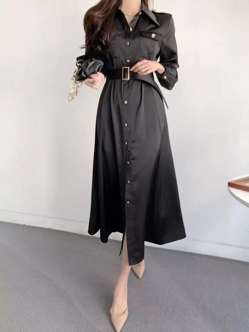 Long sleeve buttoned dress