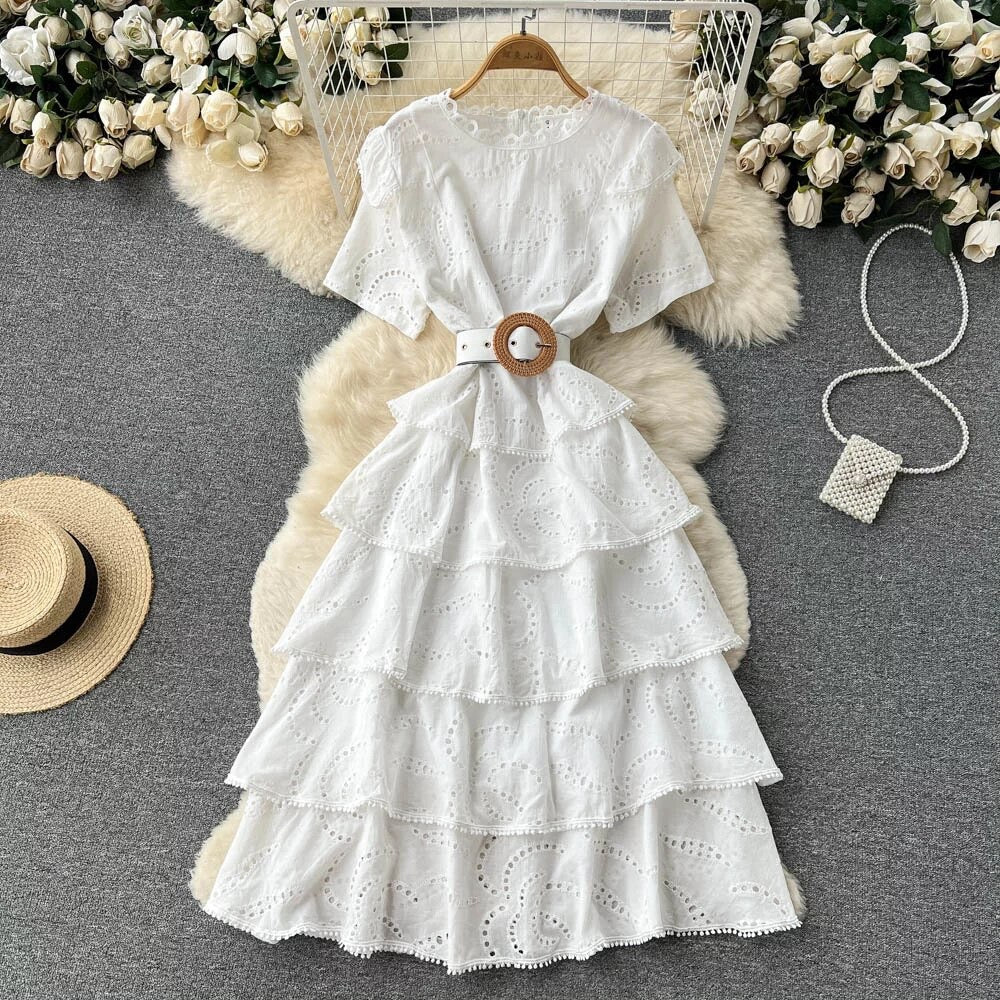 Hollow tiered dress