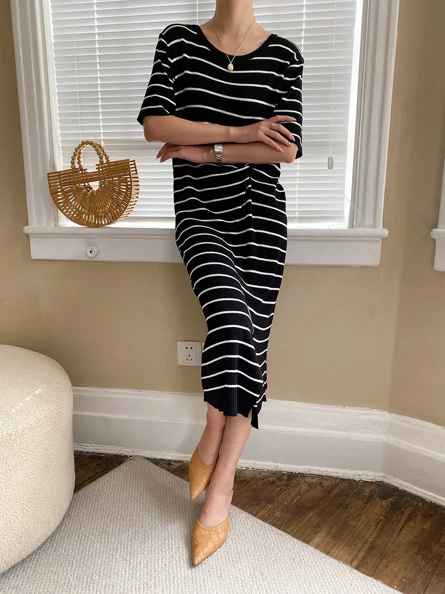 Striped knit dress