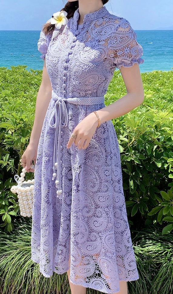 Lace button dress