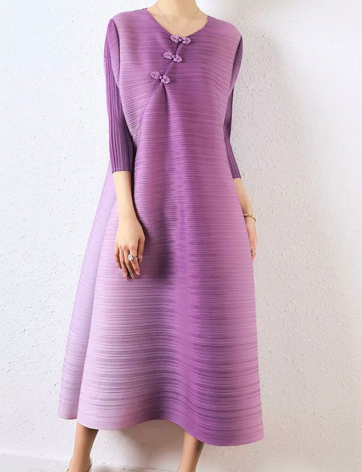 Ombré pleated dress