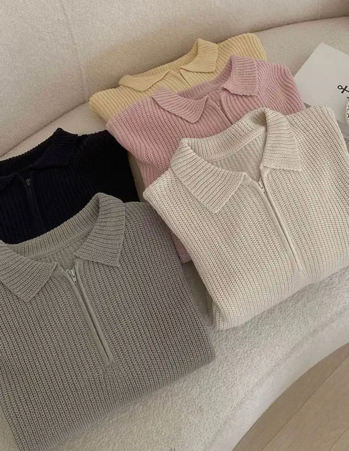 Zip knit pullover