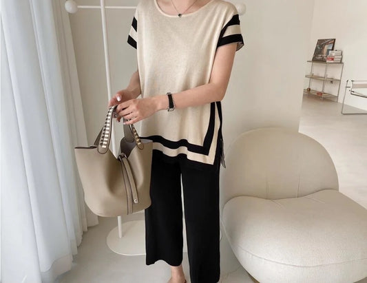 Knit top and pants set