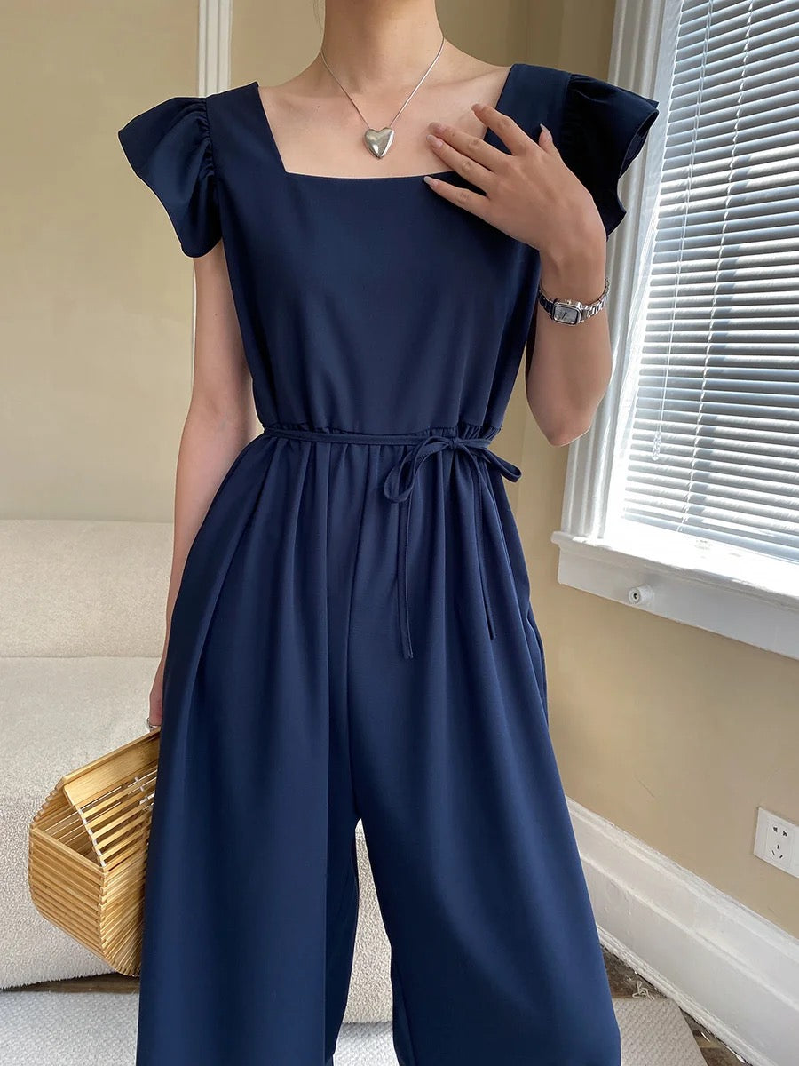 Ruffle sleeve jumpsuit