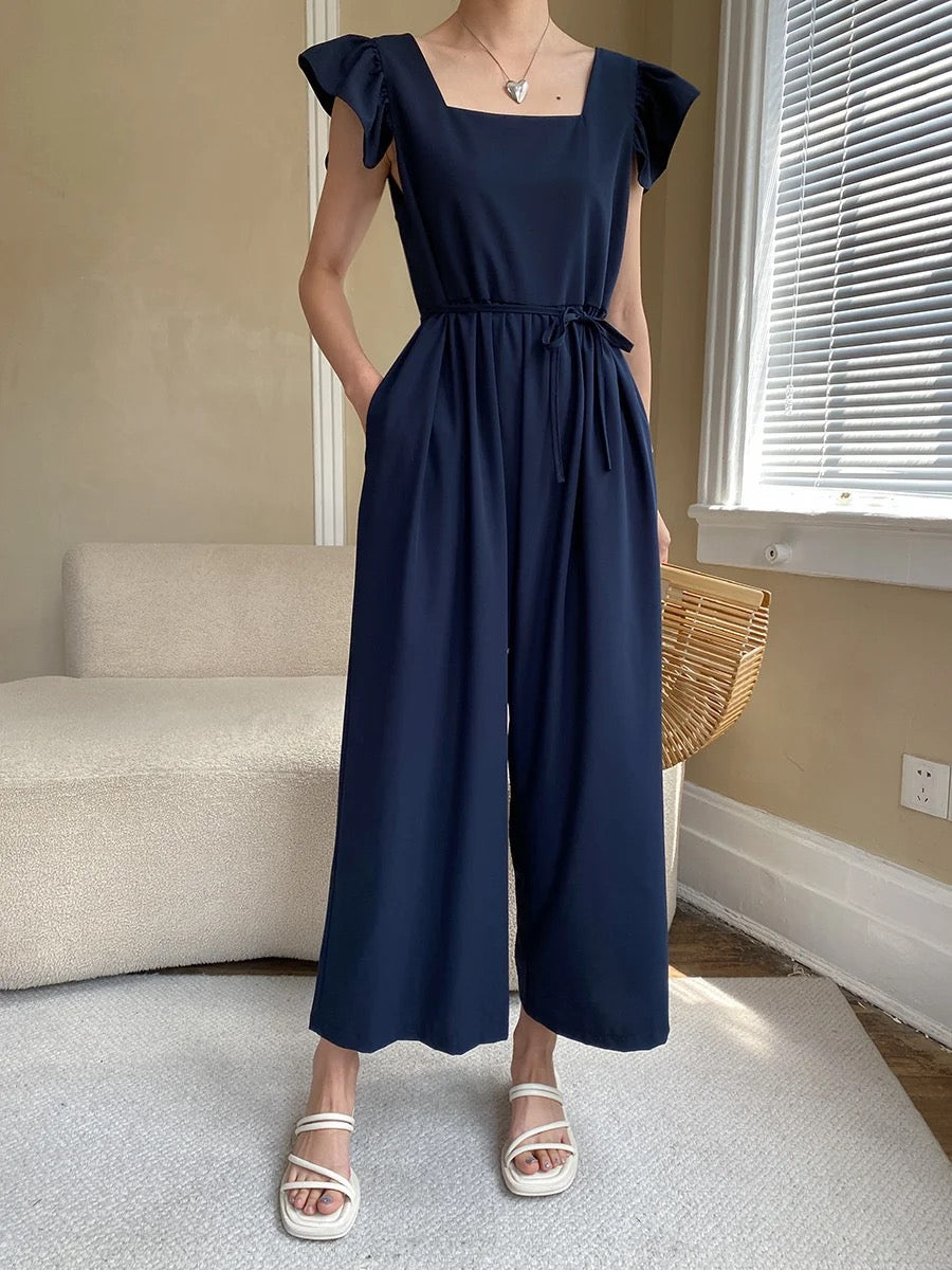 Ruffle sleeve jumpsuit