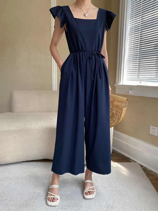 Ruffle sleeve jumpsuit