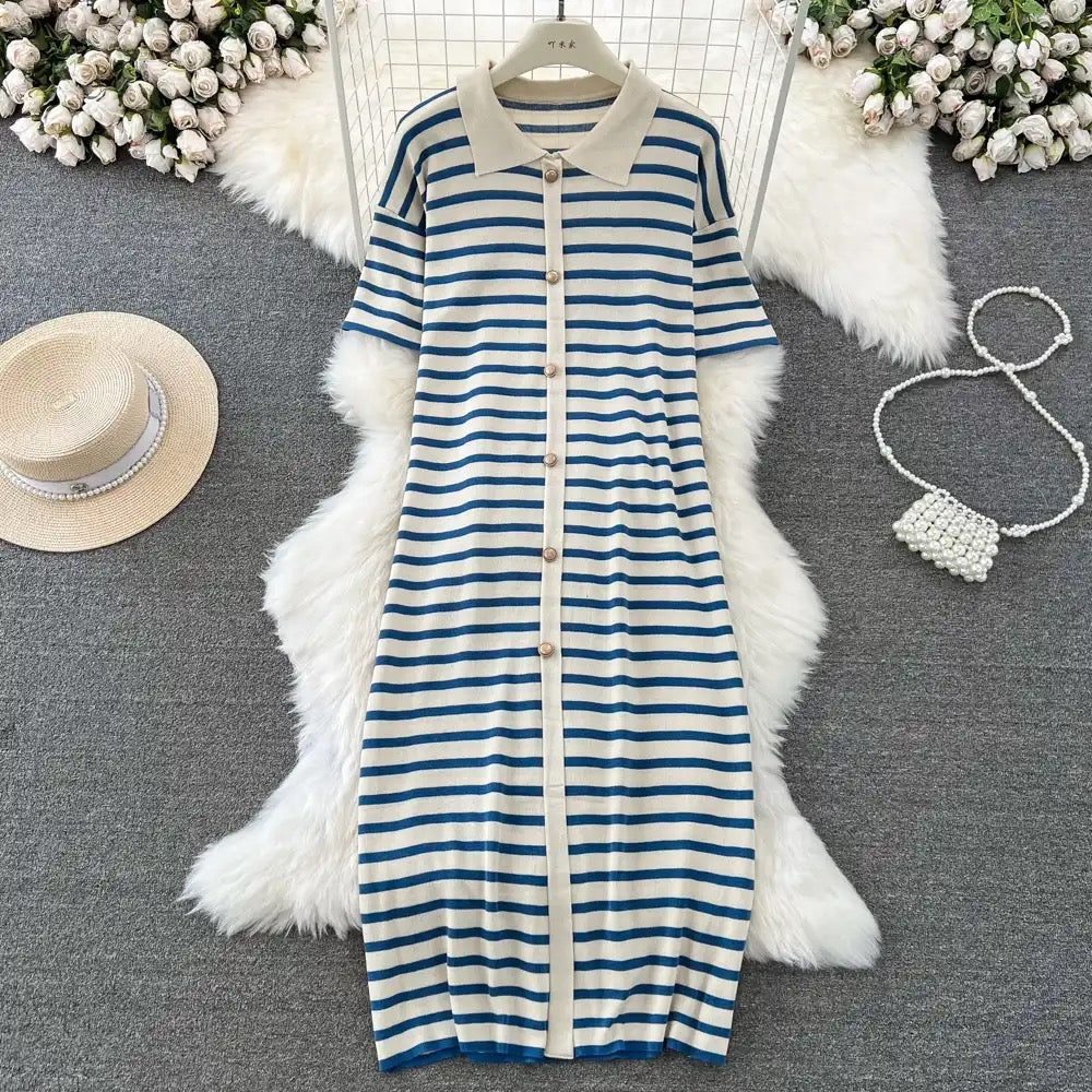 Striped knit dress