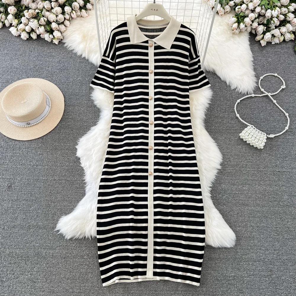 Striped knit dress