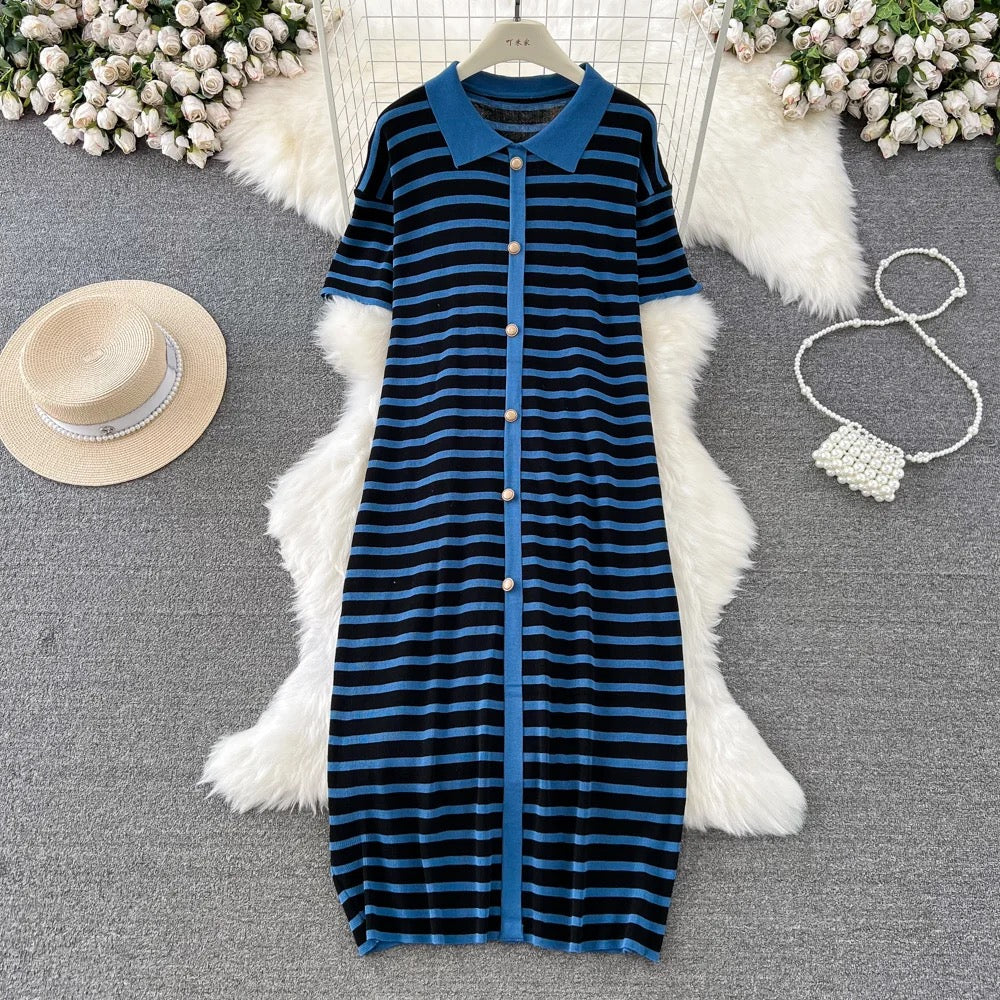 Striped knit dress